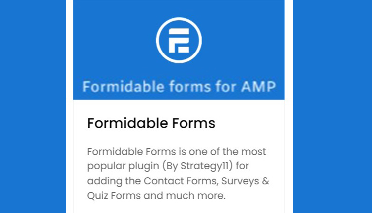 AMPforWP Formidable forms for AMP WordPress Plugin