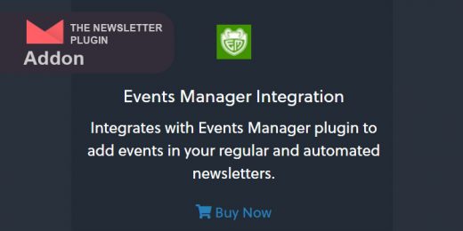 Newsletter - Events Manager Integration Addon Wordpress Plugin