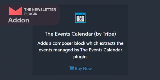 Newsletter - The Events Calendar (by Tribe) Addon Wordpress Plugin