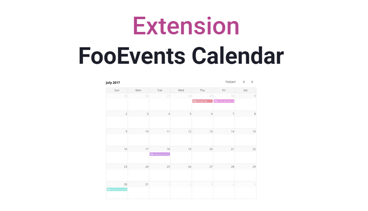 Events Calendar for FooEvents Extension WordPress Plugin