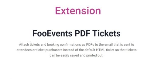 FooEvents PDF Tickets Extension WordPress Plugin