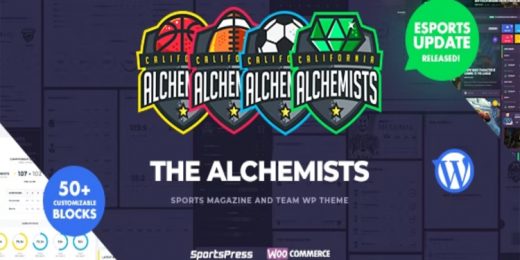 Alchemists Sports Gaming Club and News WordPress Theme