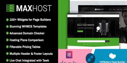 MaxHost Web Hosting, WHMCS and Corporate WordPress Theme
