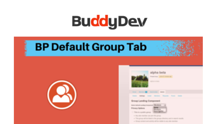 BuddyDev BuddyPress Default Group Tab WordPress Plugin