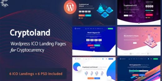 Cryptoland Crypto Currency Landing Page WordPress Theme