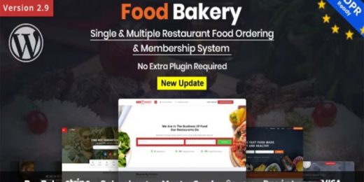 FoodBakery Delivery Restaurant Directory WordPress Theme