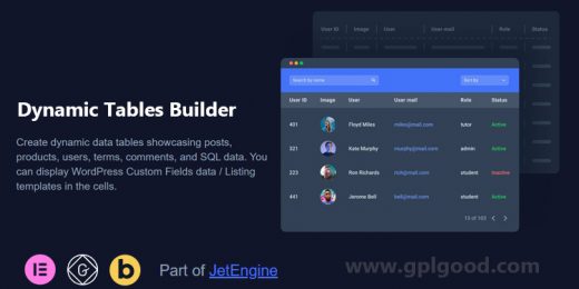 JetEngine Dynamic Tables Builder WordPress Plugin