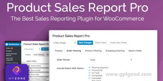 Product Sales Report Pro For Woocommerce WordPress Plugin