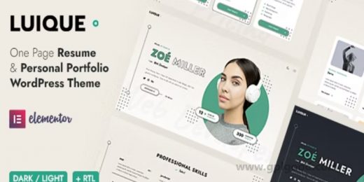 Luique Personal Portfolio WordPress Theme