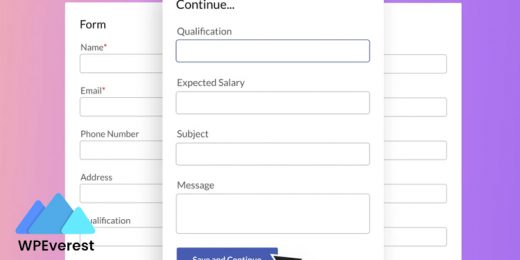 User Registration Save and Continue Addon