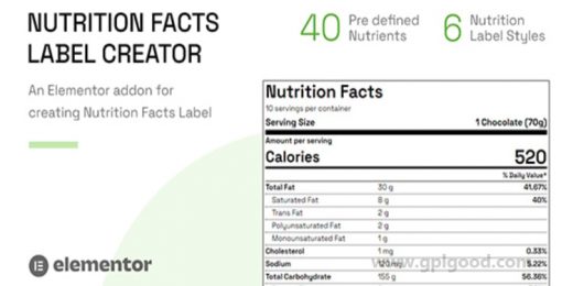 Nutrition Facts Label Creator Addon For Elementor