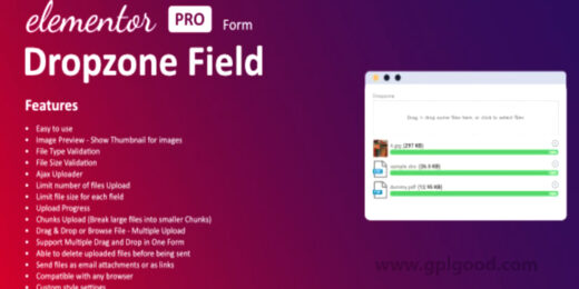 Dropzone Field For Elementor Form WordPress Plugin