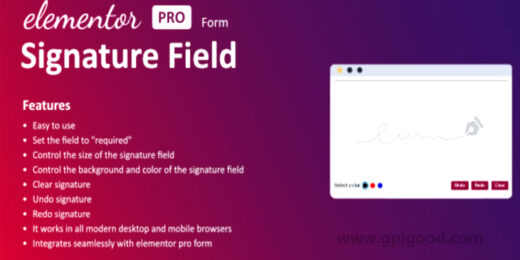 Signature Field for Elementor form WordPress Plugin