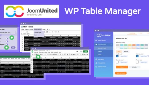 JoomUnited WP Table Manager WordPress Plugin